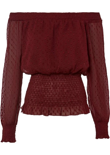 Carmenbluse 40 dunkelbeere - carmenbluse,