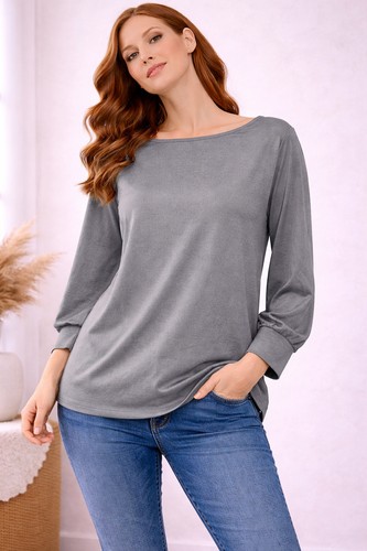 Langarmshirt 42 grau - 40/42,