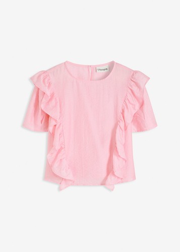 Bluse mit volants 40 rosa - bluse,