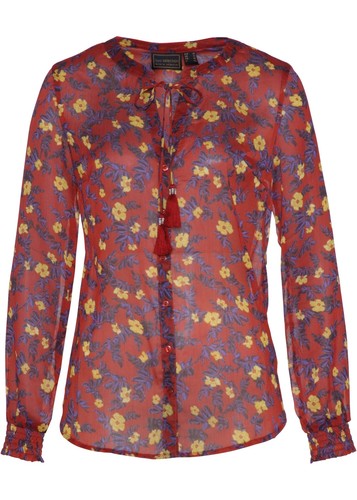 Bluse rotbraun bedruckt - bluse, gr.